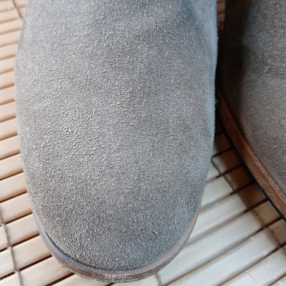 Napoleoni Italy Brown Suede Leather Zip 3" High stacked block Heel Ankle Boots W - Picture 6 of 11